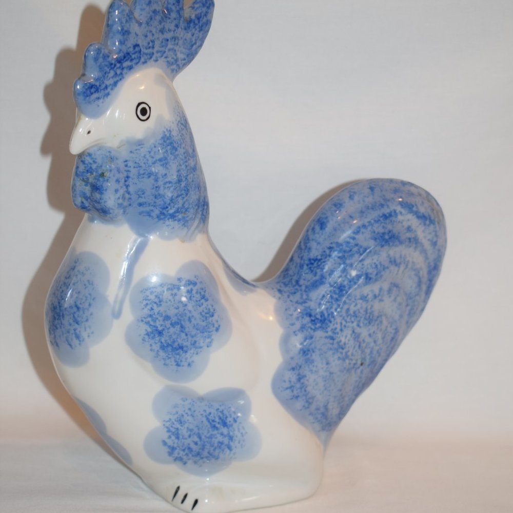 Vintage Flambro Countryside Collection Blue and White Chicken